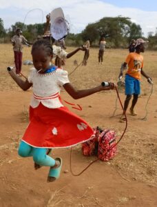 Grade 3 Girl from Kathangathini Primary School with Skipping Rope